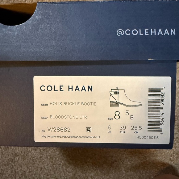 Cole Haan Holis Buckle Burgundy Leather Ankle Booties - Picture 7 of 7